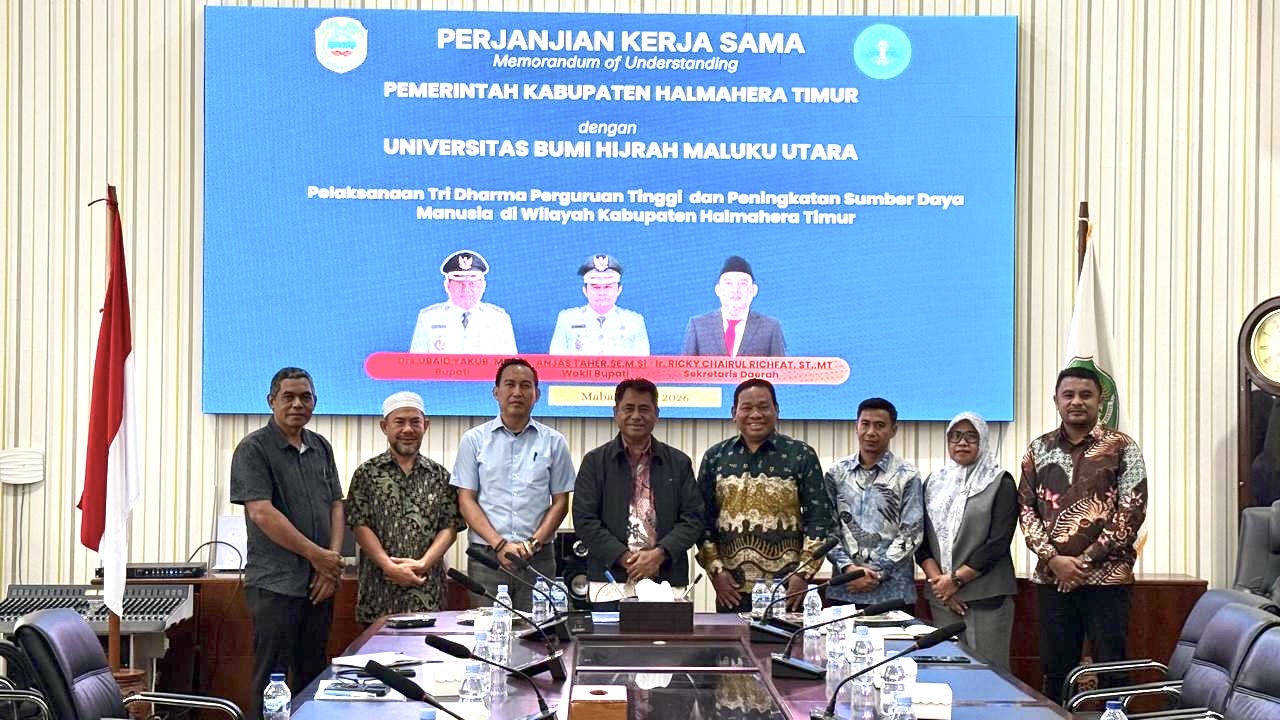 Pemkab Halmahera Timur dan Universitas Bumi Hijrah Maluku Utara Teken MoU Penguatan SDM dan Pembangunan Daerah